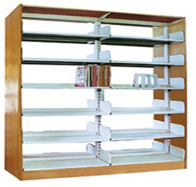Wooden guardrail single column bookcase