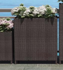 Rattan flower boxes-60cm,PE rattan + zinc sheet liner,60*35*90cm