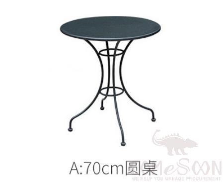 Outdoor table-φ70cm,carbon steel + metal base,φ70*71cm