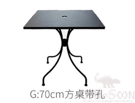 Outdoor table-70*70cm,carbon steel + metal base,70*70*71cm