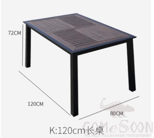 Outdoor table-120*80cm,aluminum alloy + plastic wood,120*80*72cm