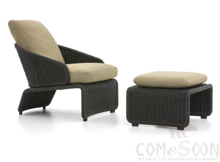 Rattan sofa and Footstool,40*60*45cm