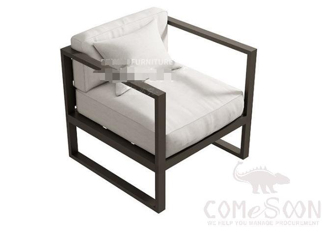 Outdoor aluminum alloy sofa,thick aluminum alloy + waterproof cloth + high density sponge + doll cotton,75*75*70cm