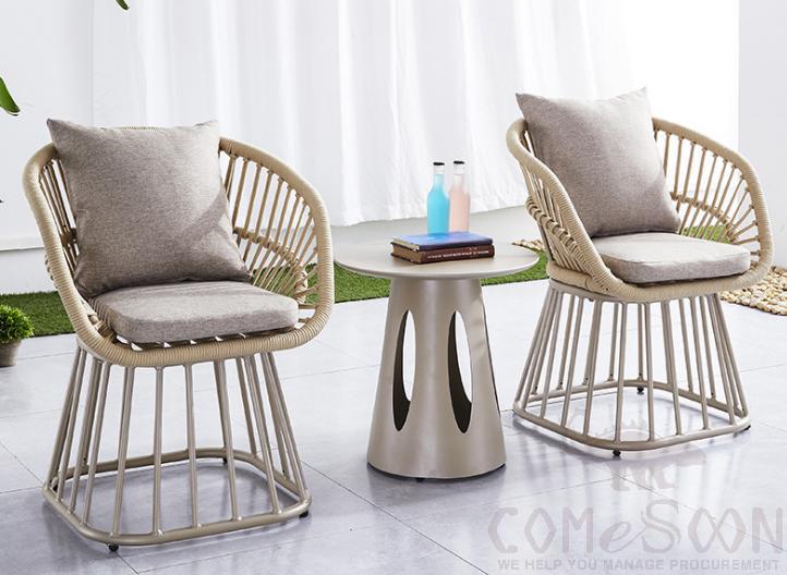 Outdoor plastic wood table and chair-chair*2+table*1
