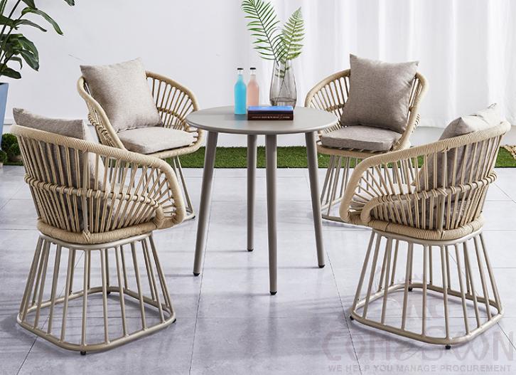 Outdoor plastic wood table and chair-chair*4+table*1