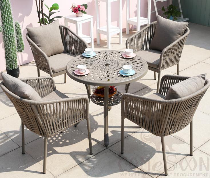 Outdoor tables and chairs
