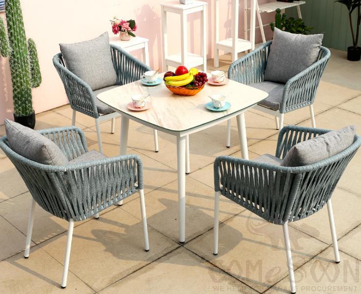 Outdoor tables and chairs