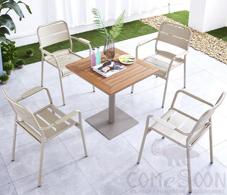 Outdoor aluminum tables and chairs