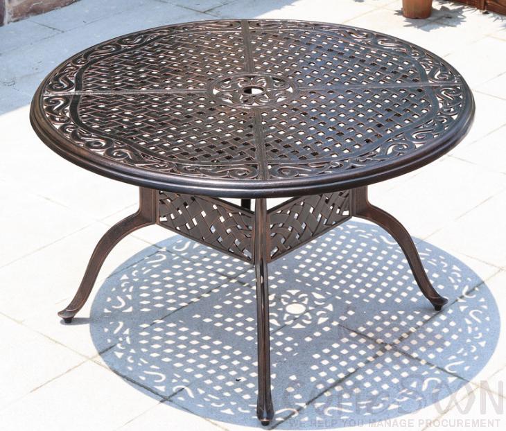 Outdoor cast aluminum table-φ122cm