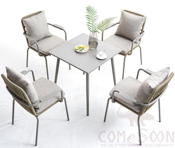 Outdoor aluminum tables and chairs