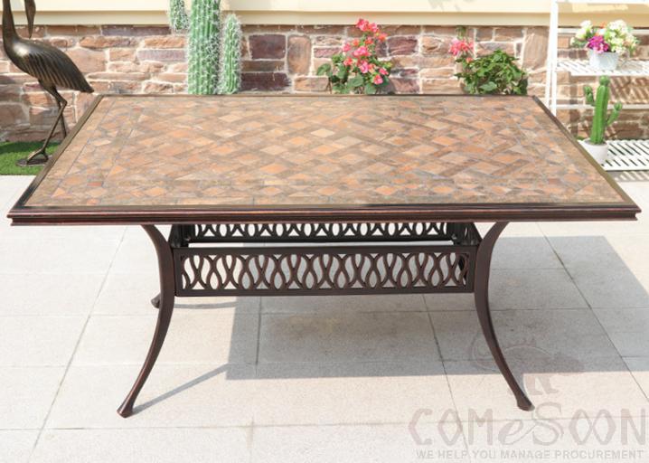 Cast aluminum tile table-150*90cm