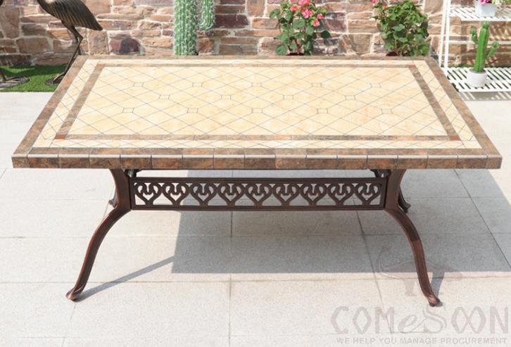 Cast aluminum tile table-160*90cm