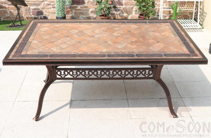 Cast aluminum tile table-160*90cm