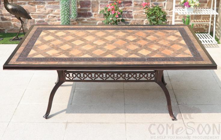 Cast aluminum tile table-188*98cm