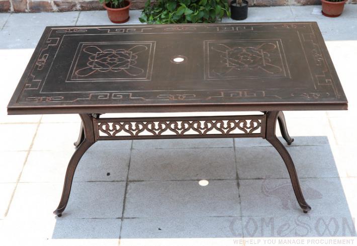 Outdoor cast aluminum table-150*88cm