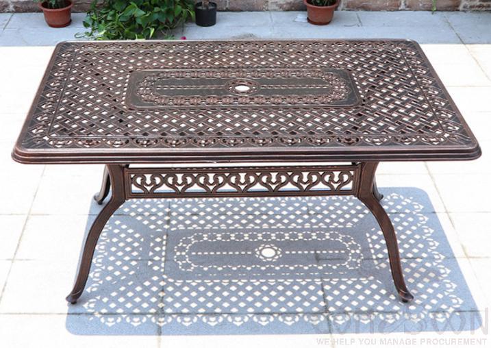 Outdoor cast aluminum table-150*90cm