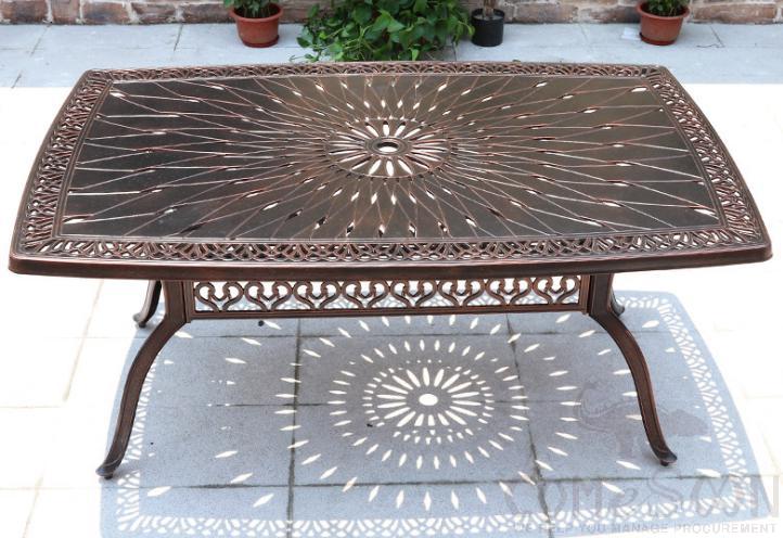 Outdoor cast aluminum table-162*102cm
