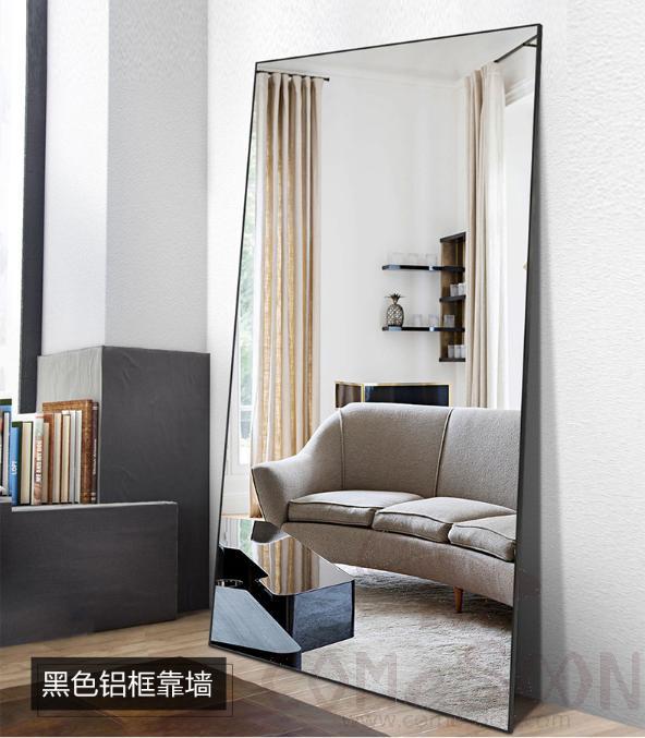Aluminum frame wall-mounted mirror-black-400mm*1500mm
