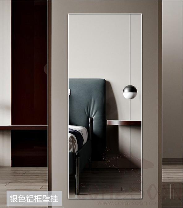 Aluminum frame wall-mounted mirror-silver-800*1800mm