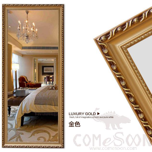 Solid wood wall-mounted mirror-gold-500mm*1500mm