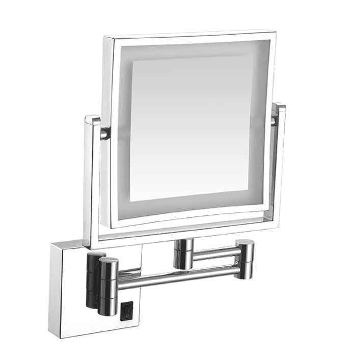 Led Foldable Cosmetic Mirror-Concealed Installation / Double-Sided Mirror - Silver - 8 inch (20cm) Single - Copper + SUS304