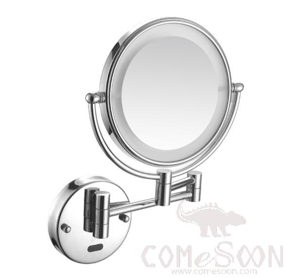 Led Makeup Mirror-Plug / Double-Sided Mirror / Inductive Switch - Silver - 8 inch (20cm) Single - Copper + SUS304