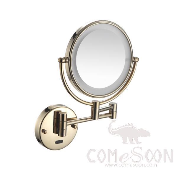 Led Makeup Mirror-Plug / Double-Sided Mirror / Inductive Switch - Zirconium gold - 8 inch (20cm) Single - Copper + SUS304