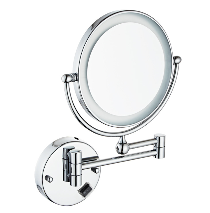 Led Makeup Mirror-Concealed Installation / Double-Sided Mirror / Inductive Switch - Silver - 8 inch (20cm) Single - Copper + SUS304