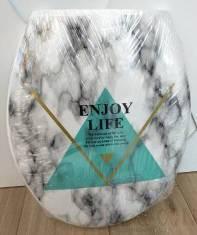 Printed Plastic Toilet Seat-Marble Blue