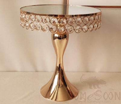 Cake Stand / Metal Tray,Metal Glass Crystal Pearl,Gold Sliver,D20*H20cm