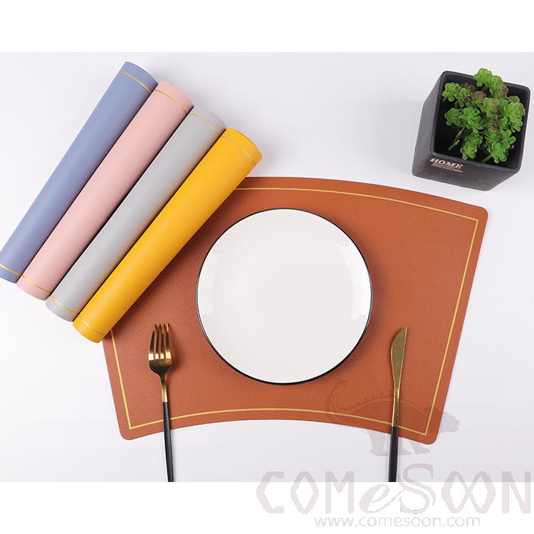 Placemat With Gold Border，PU，29*50 CM