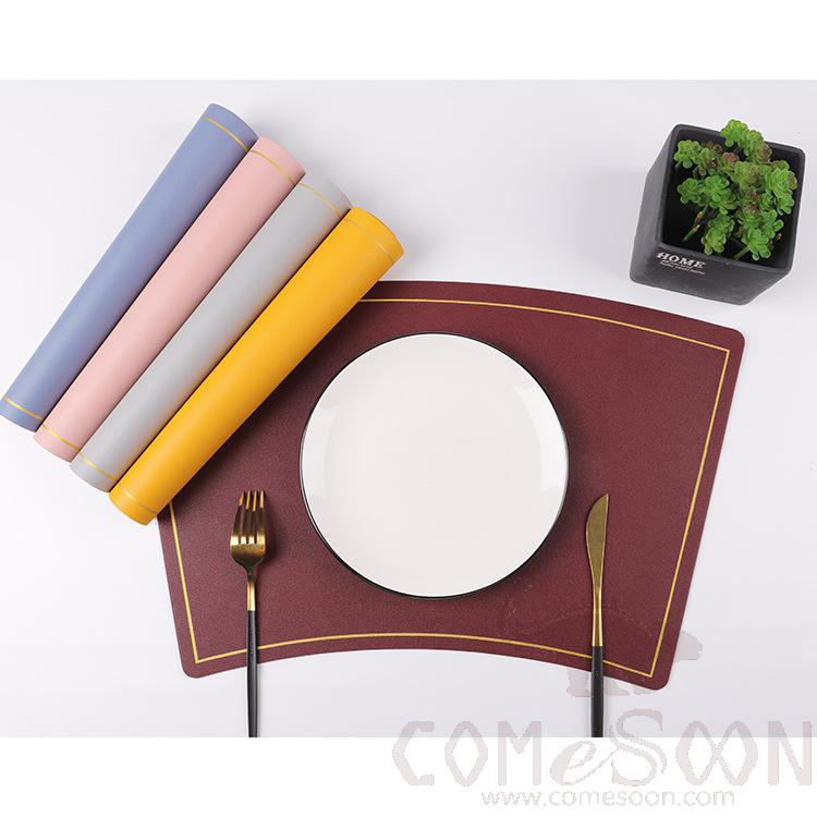 Placemat With Gold Border，PU，29*50 CM