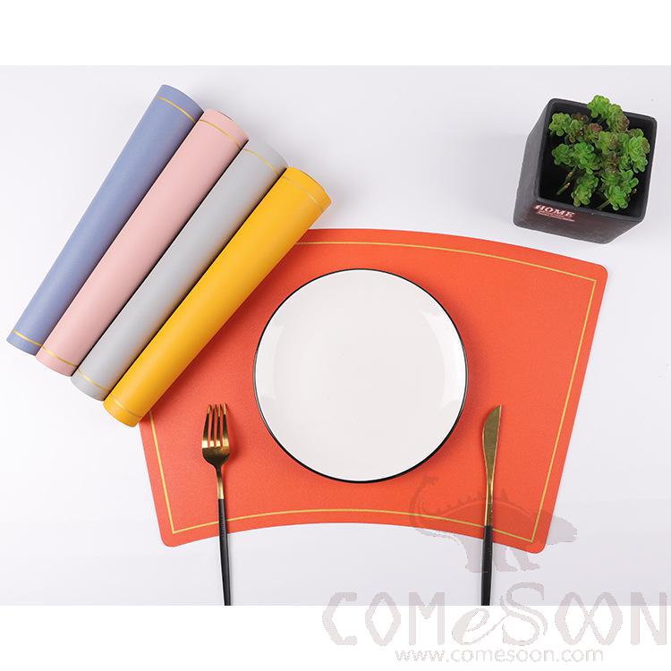 Placemat With Gold Border，PU，29*50 CM