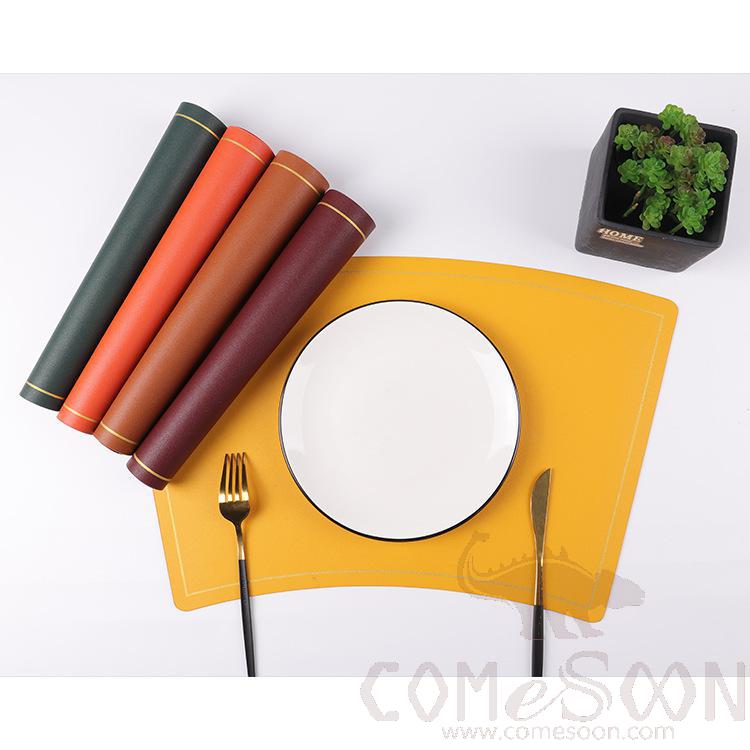 Placemat With Gold Border，PU，29*50 CM