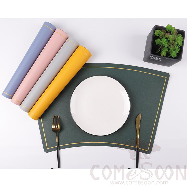 Placemat With Gold Border，PU，29*50 CM