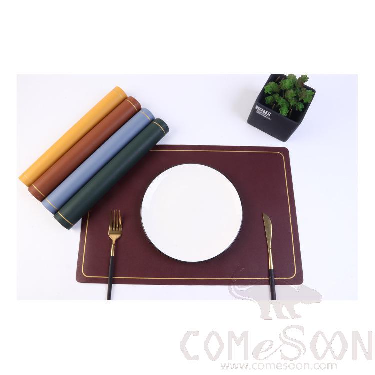 Placemat With Gold Border，PU ，L30*W45 CM