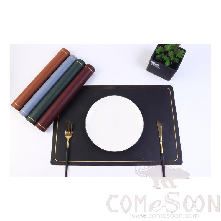 Placemat With Gold Border，PU ，L30*W45 CM