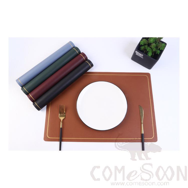 Placemat With Gold Border，PU ，L30*W45 CM