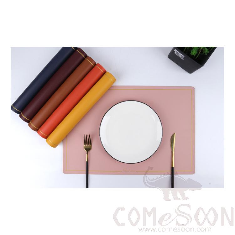 Placemat With Gold Border，PU ，L30*W45 CM