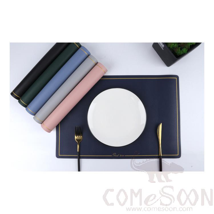 Placemat With Gold Border，PU ，L30*W45 CM