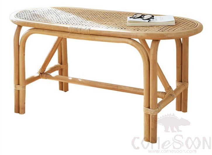 Real rattan bed end stool-99*47*41cm