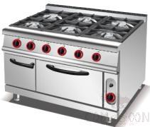 Gas 6-Burner Range With Gas Oven, Dimension:L1050*W750*H920mm, Supply:7.8 X 6+5.8KW