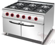 Gas 6-Burner  Range with Cabinet, Dimension:L1200*W900*H920mm, Power Supply:7.5X 3 +4.5 X 3