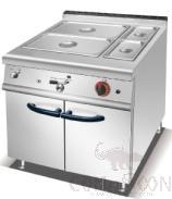Gas Bain Marie with Cabinet, Dimension:L700*W750*H920mm, Power Supply:6 KW