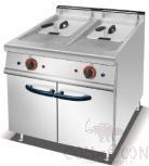 Electric 2-Tank Fryer with Cabinet, Dimension:L700*W750*H920mm, Capacity: 28+- X 2L