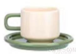 Coffee Cup green n white 250ml
