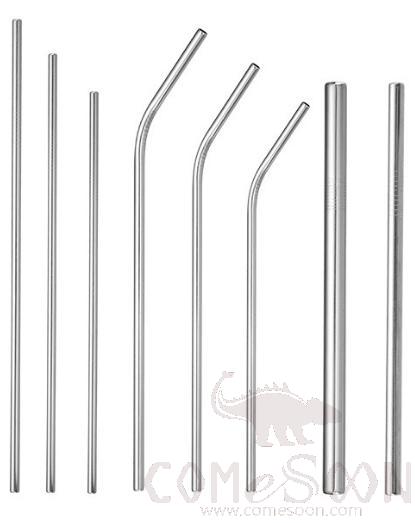 Straight Silver Color S/S 304, Straw, 6*215mm 