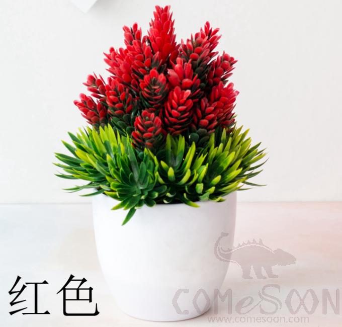 Imitation Plants Plastic Plant Pot Red H20