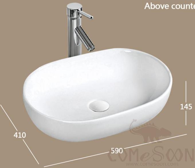 Counter Top Basin，Porcelain，L590*W410*H145mm