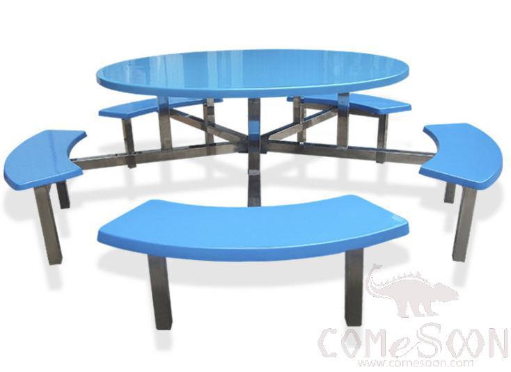 Frp Canteen Tables And Chairs-150*150*75Cm,Plastics And Steel
